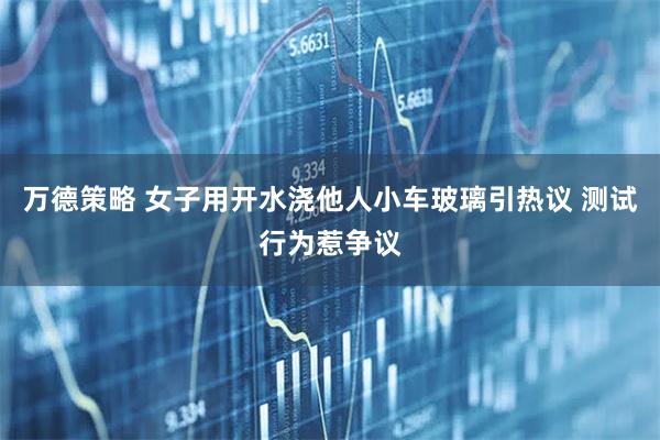 万德策略 女子用开水浇他人小车玻璃引热议 测试行为惹争议